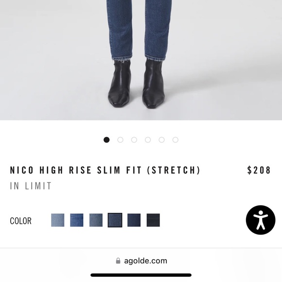 AGOLDE size 26 high rise slim fit Nico jean - Picture 2 of 4